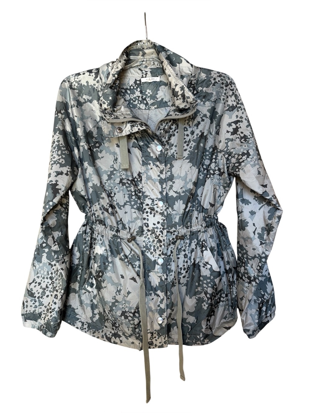 Floral Print Jacket in Green and Cream